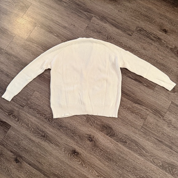 J. Crew Cotton Cashmere V Neck Oversized Cream Cardigan - Picture 3 of 9